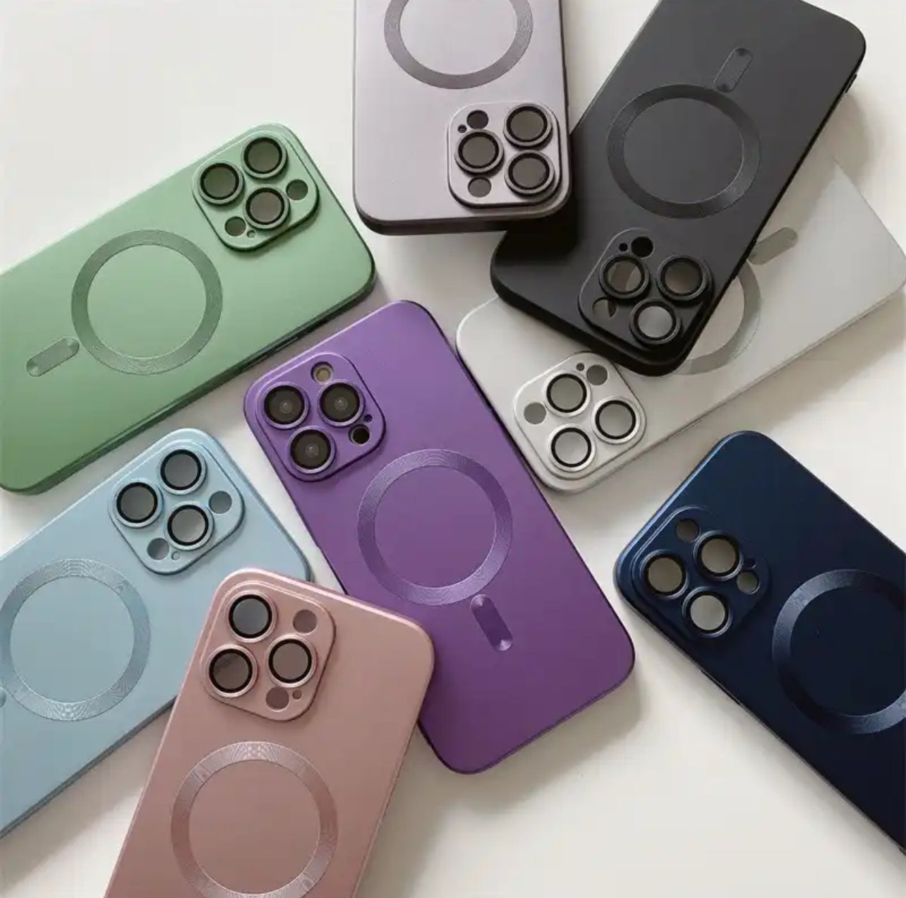 (New 2024 Style!) Premium Metallic Crystal MagSafe Phone Case with Build-on Lens Protector- iPhones (New 2024 Style!) Premium Metallic Crystal MagSafe Phone Case with Build-on Lens Protector- iPhones