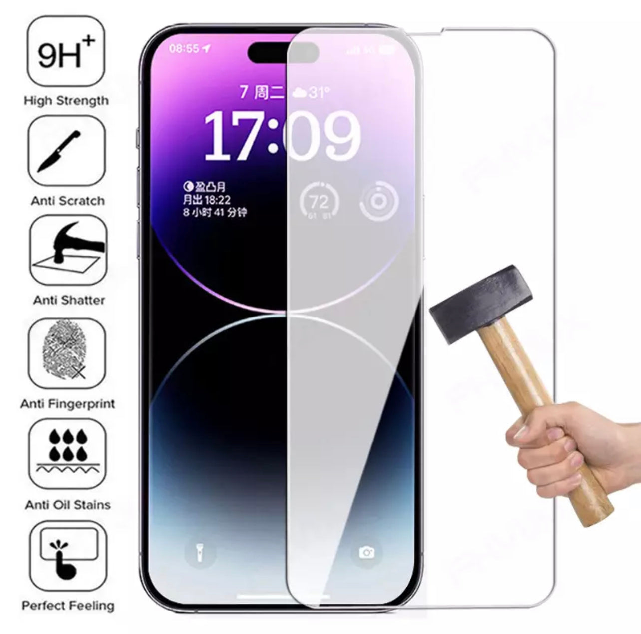 Yamizoo Branded Premium 9H Clear Full Screen Coverage ShatterProof Glass Screen Protector- 1 piece per package for Apple iPhone 15 Series 2023 Yamizoo Branded Premium 9H Clear Full Screen Coverage ShatterProof Glass Screen Protector- 1 piece per package for Apple iPhone 15 Series 2023