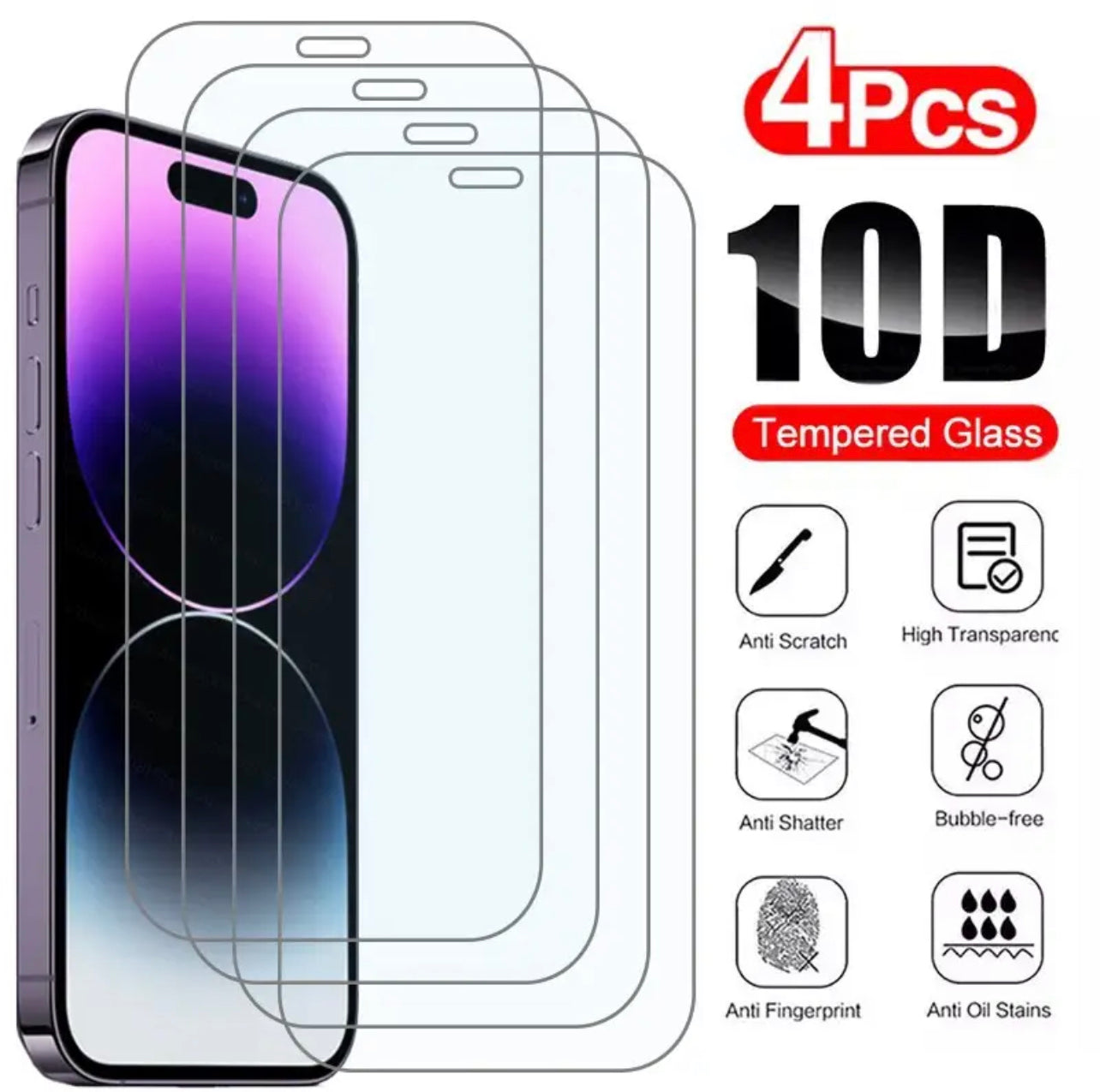 Yamizoo Branded Premium 9H Clear Full Screen Coverage ShatterProof Glass Screen Protector- 4 piece per package for Apple iPhone Models and 15 Series 2023 Yamizoo Branded Premium 9H Clear Full Screen Coverage ShatterProof Glass Screen Protector- 4 piece per package for Apple iPhone Models and 15 Series 2023