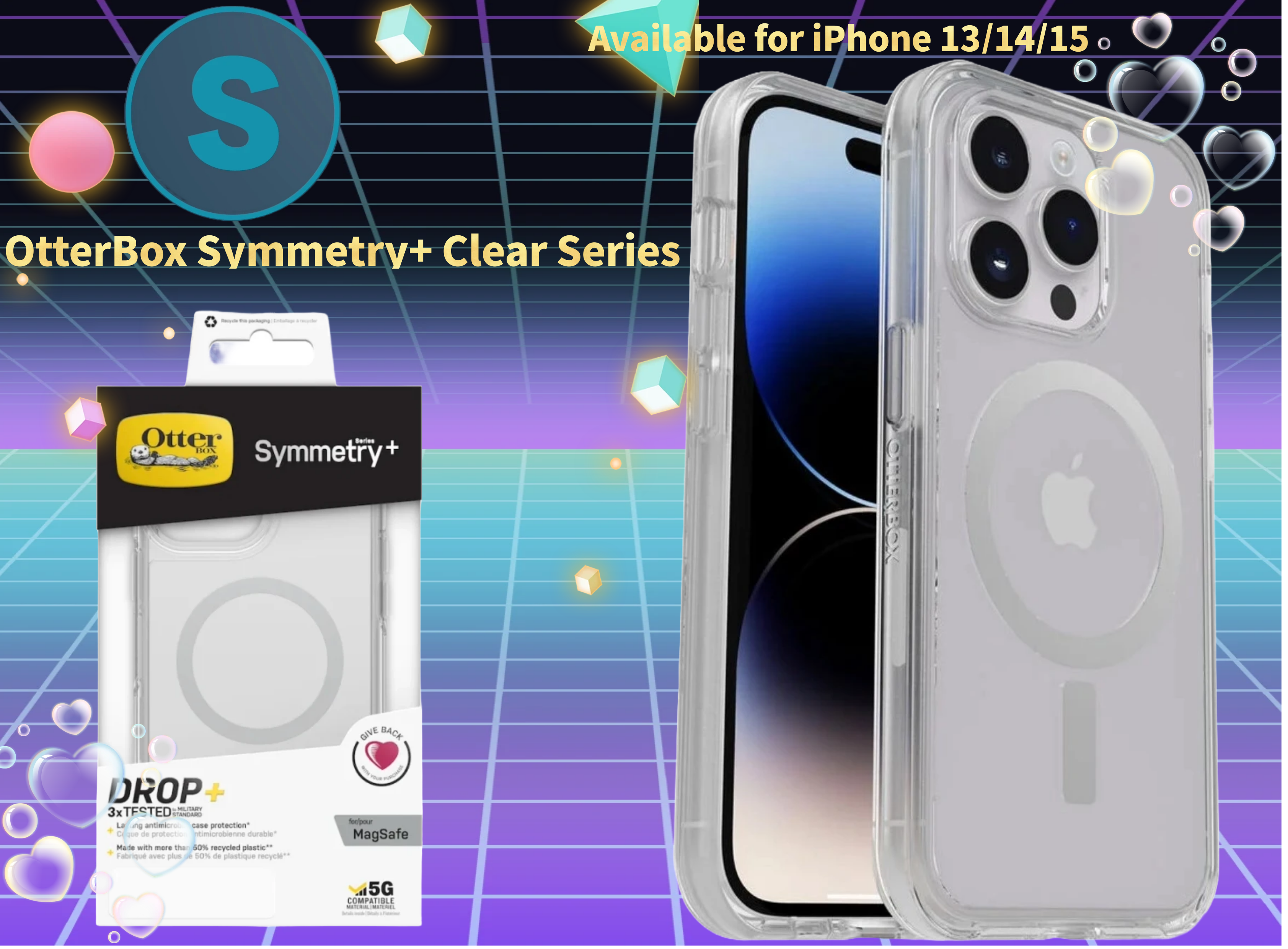 OtterBox Symmetry+ Clear Collections Phone Case- for Apple iPhone 13/14/15 Series OtterBox Symmetry+ Clear Collections Phone Case- for Apple iPhone 13/14/15 Series