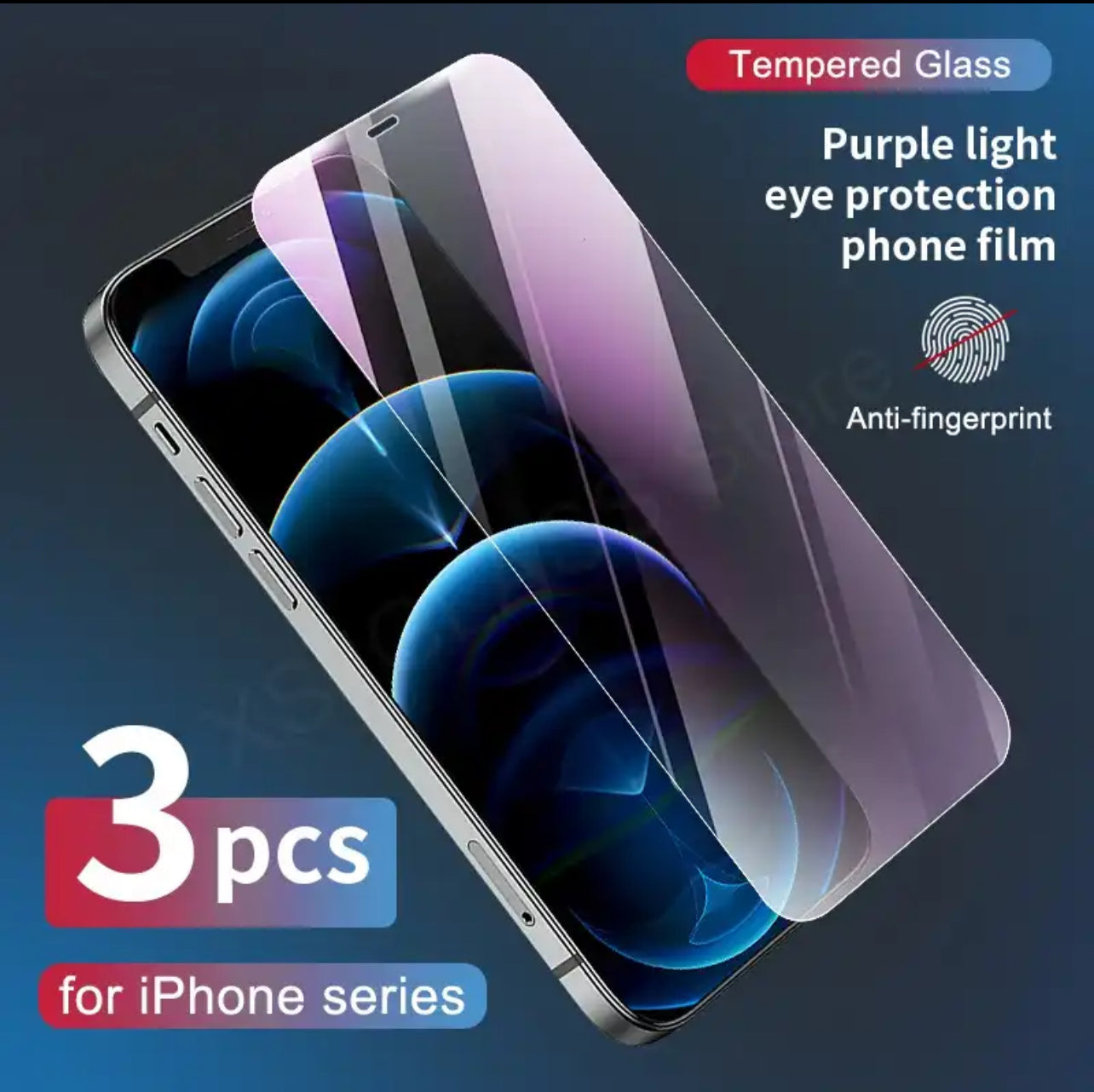 PJun Branded Violet Anti-Blue Light Glass Screen Protector 3pcs- iPhone PJun Branded Violet Anti-Blue Light Glass Screen Protector 3pcs- iPhone