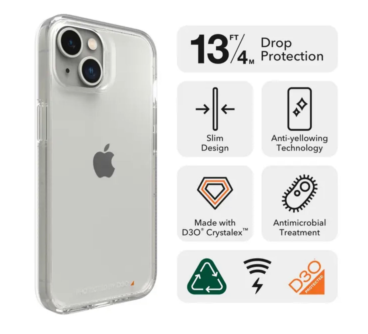 ZAGG Gear4 Crystal Palace Clear Hardshell Phone Case without MagSafe- for Apple iPhone Series - Super Savings Technologies Co.,LTD  ZAGG Gear4 Crystal Palace Clear Hardshell Phone Case without MagSafe- for Apple iPhone Series - Super Savings Technologies Co.,LTD