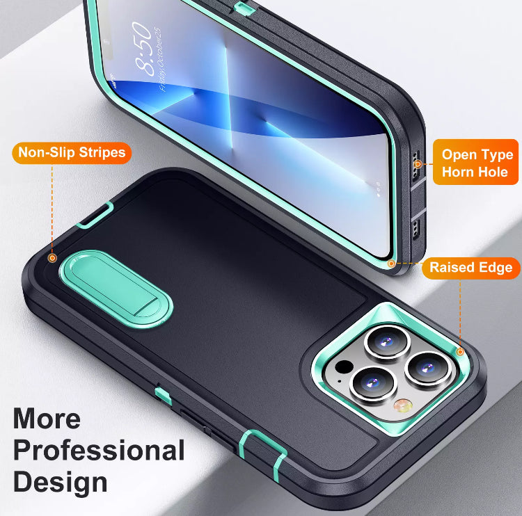 Premium Drop-Protection Style Double-Layers Kickstand Phone Case- for Apple iPhone 14 Series 2022 - Super Savings Technologies Co.,LTD 