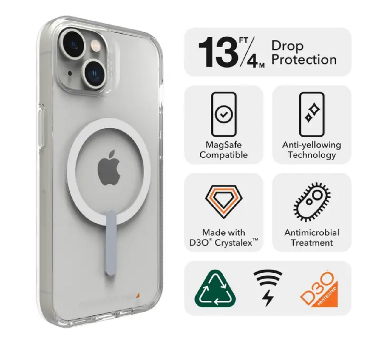 ZAGG Gear4 Crystal Palace Snap Clear Hardshell Phone Case with MagSafe- for Apple iPhone Series - Super Savings Technologies Co.,LTD  ZAGG Gear4 Crystal Palace Snap Clear Hardshell Phone Case with MagSafe- for Apple iPhone Series - Super Savings Technologies Co.,LTD