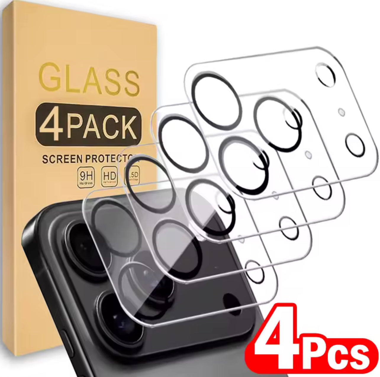 PJun Branded Premium 9H Clear Camera Lens Protector- 4PCS for Apple iPhone 17 Series 2025