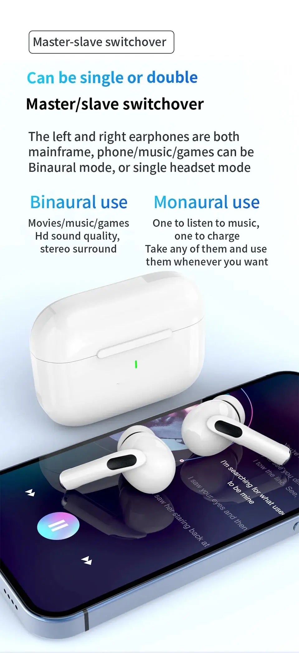 Apple OEM AirPods Pro-高仿（型号 A2083/A2084/A2190 MWP22AM/A）官方白色