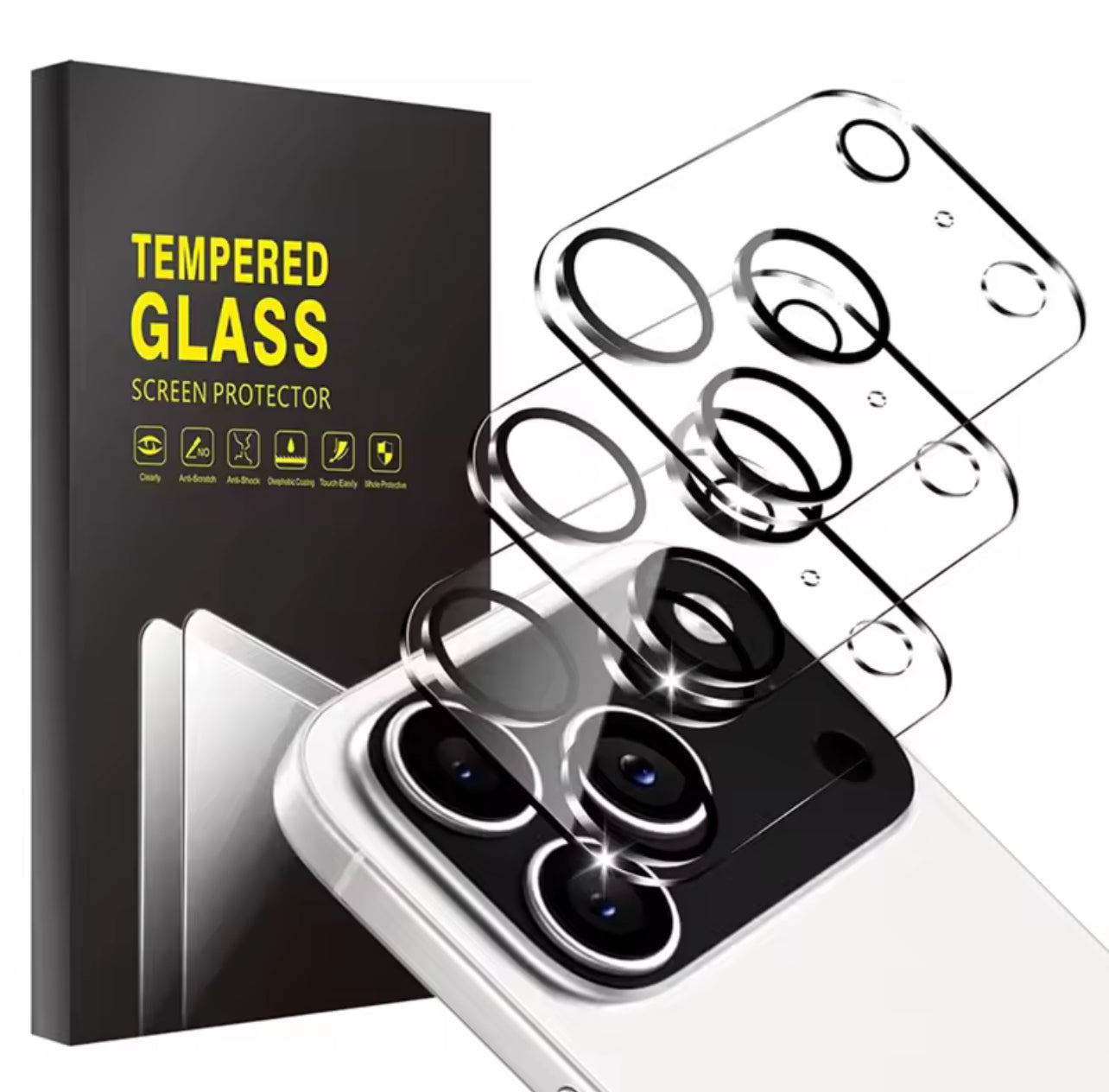 PJun Branded Premium 9H Clear Camera Lens Protector- 3PCS for Apple iPhone 17 Series 2025