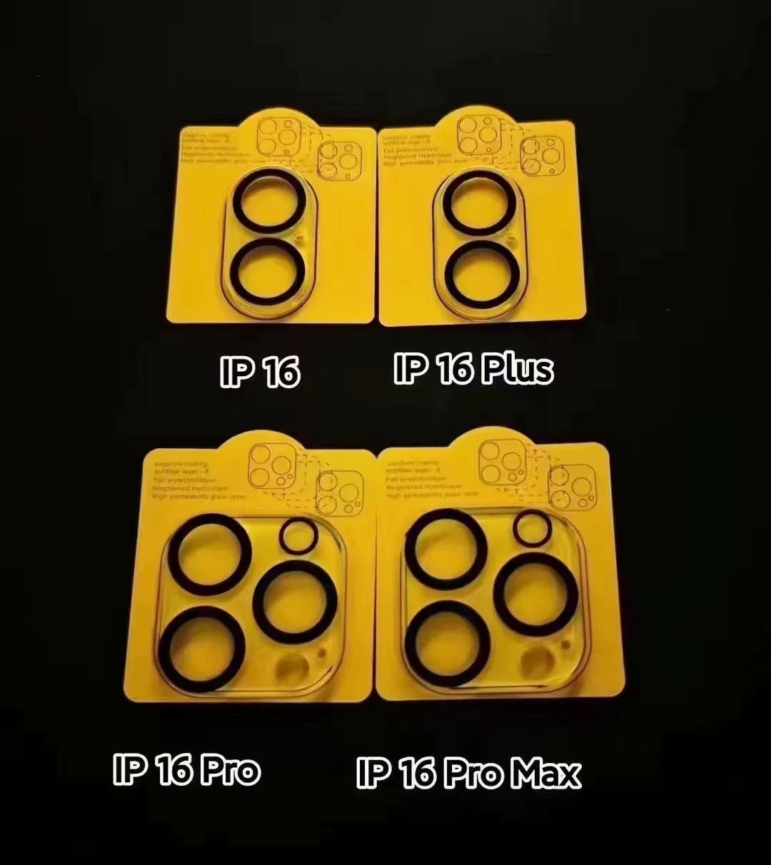 PJun Branded Premium 9H Clear Camera Lens Protector- 4pcs for Apple iPhone 16 Series 2024