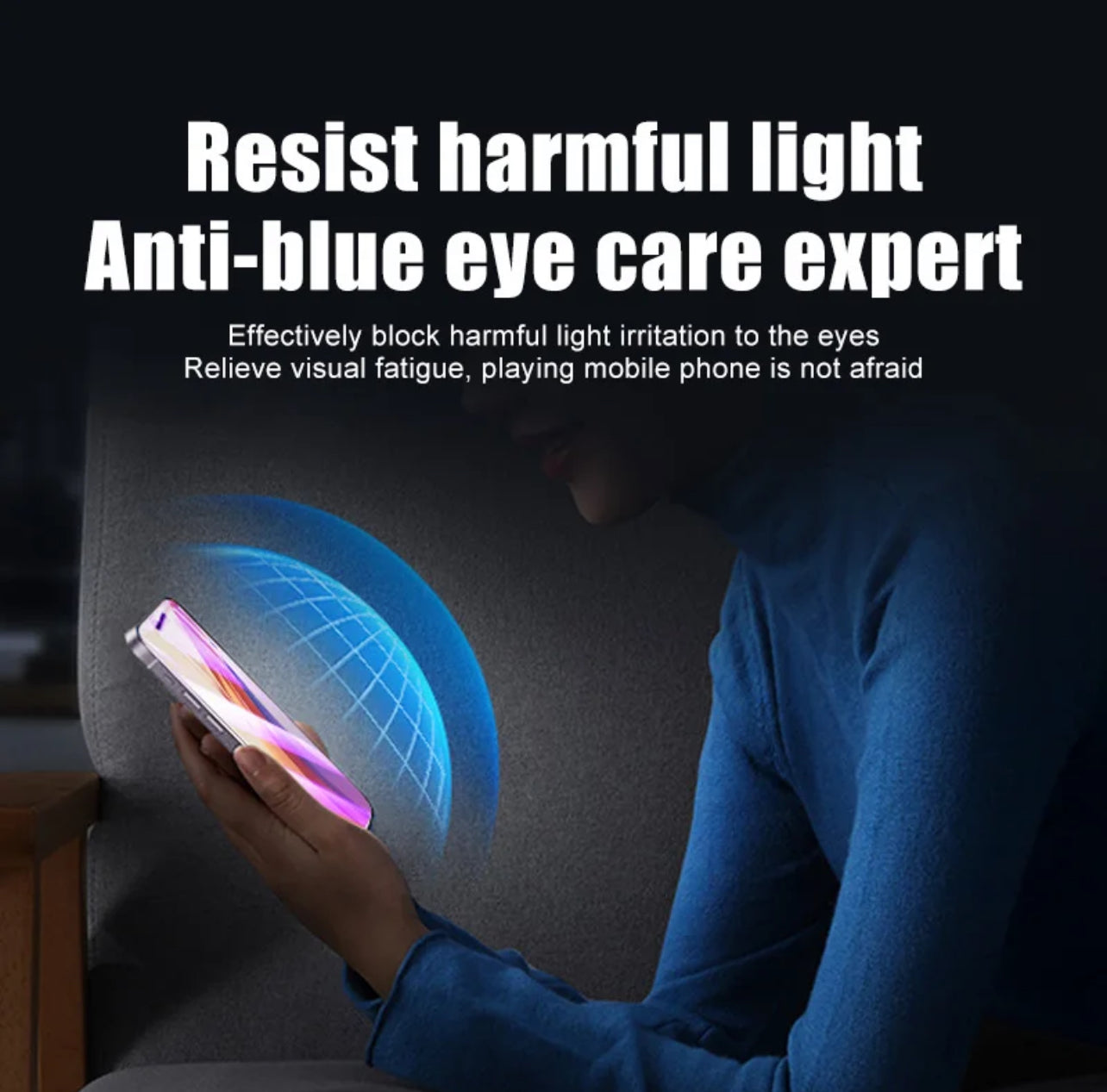 PJun Branded Violet Anti-Blue Light Glass Screen Protector 1pc- iPhone