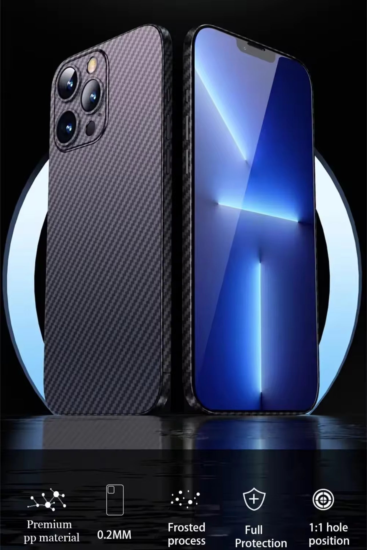 Premium Upgraded Ultra-Thin Carbon Fibre Phone Case with Precision Lens Protector- Apple iPhone 16 Series