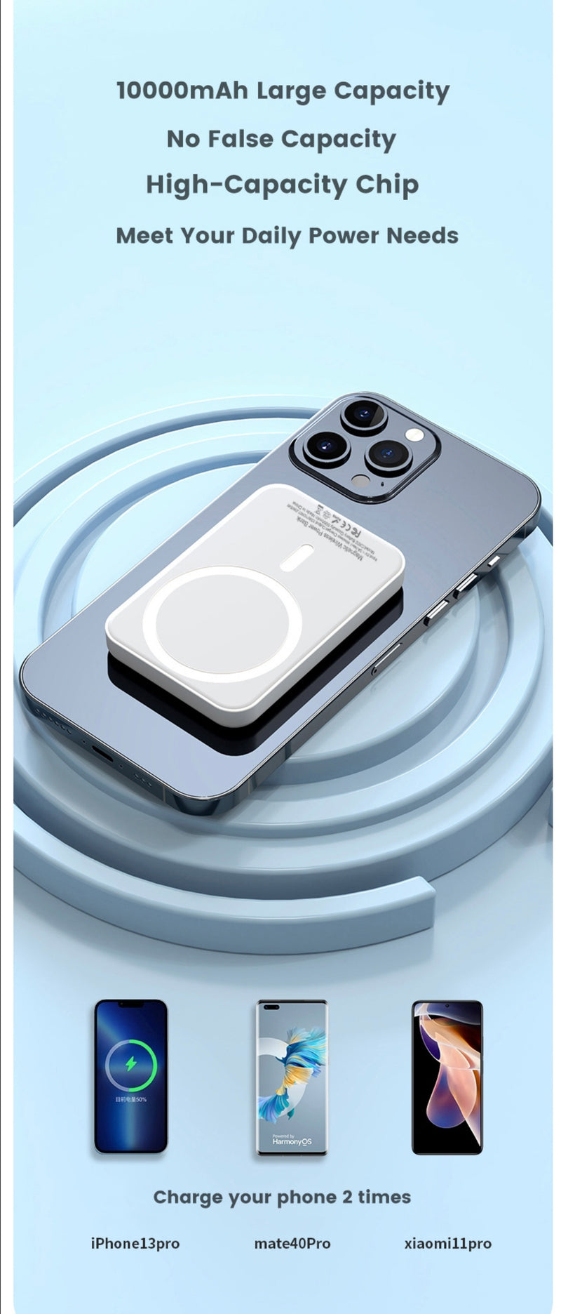 Original 1:1 OEM 5000-10000mAh MagSafe Powerbank Magnetic Wireless Power Bank