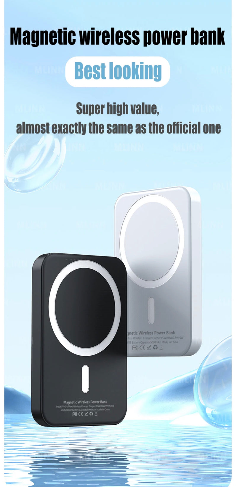 Original 1:1 OEM 5000-10000mAh MagSafe Powerbank Magnetic Wireless Power Bank