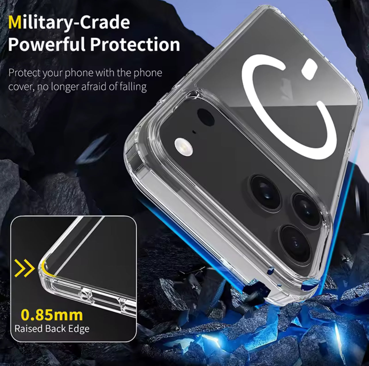 PJun Branded HD Clear MagSafe Hardshell Phone Case- iPhone 17 Series 2025