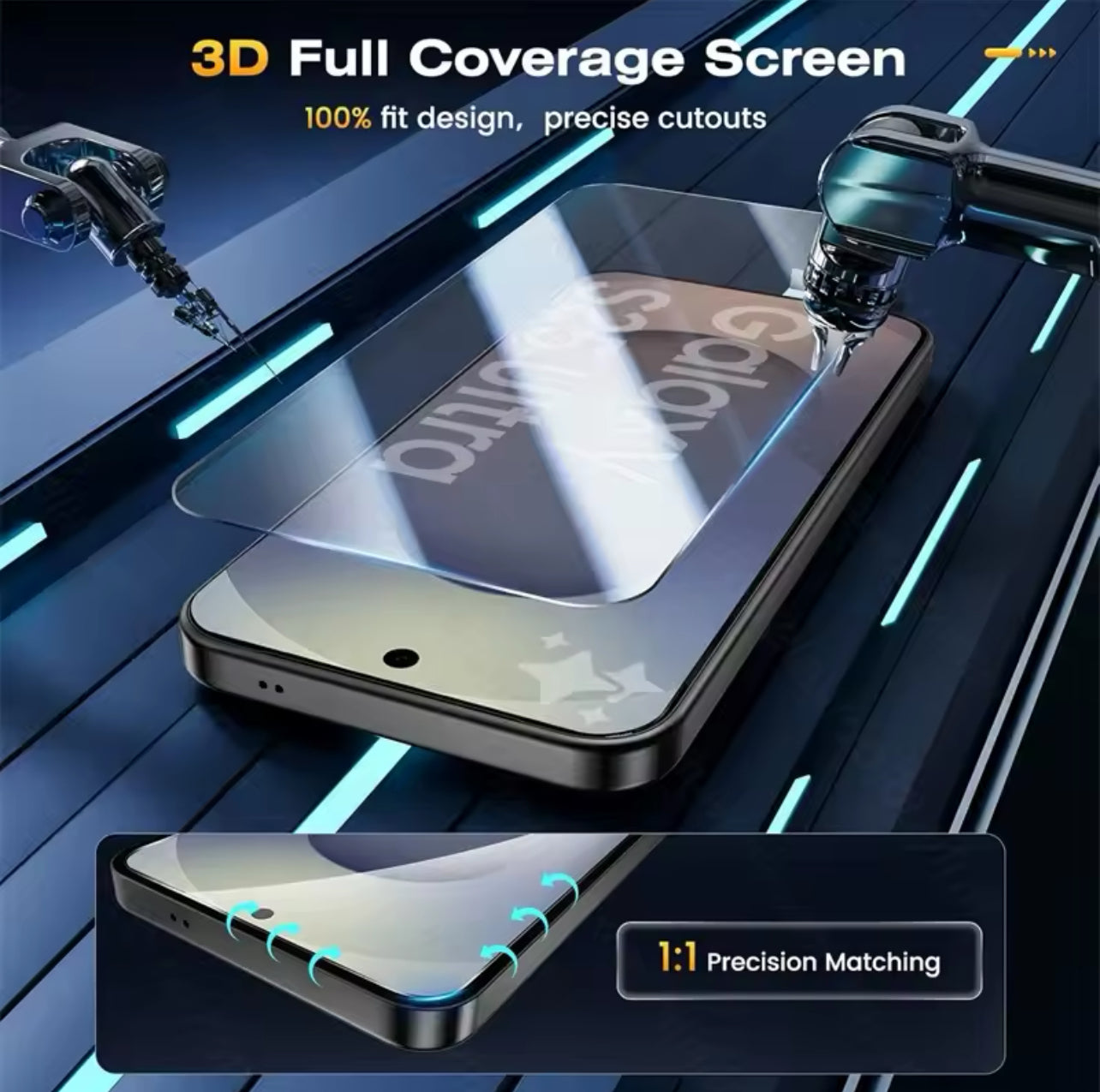 PJun Branded Easy-Unlock Series ShatterProof Glass Screen Protector- 1pc Samsung Galaxy S25 Series