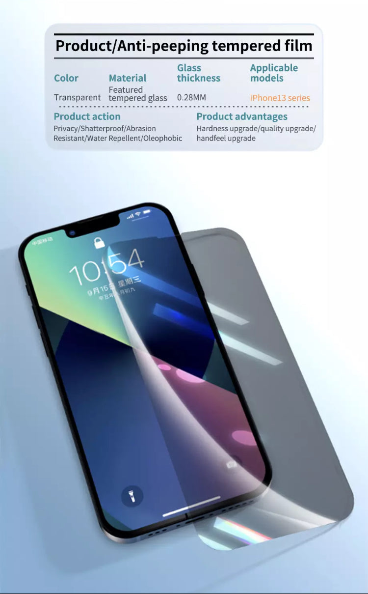 Premium Boundless Full Coverage 30 Degree 9H ShatterProof Privacy Glass Screen Protector 2 Pieces- for Apple iPhone 14 Series - Super Savings Technologies Co.,LTD 