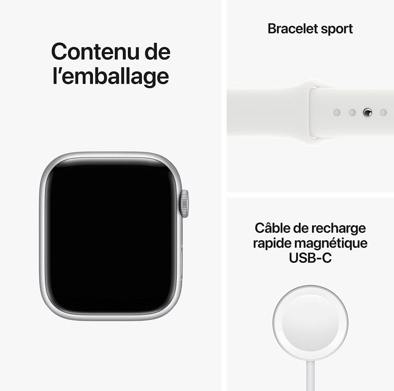 （全新密封）Apple Watch Series 7（GPS）41 毫米或 45 毫米全新午夜黑色带运动表带（型号 A2474）
