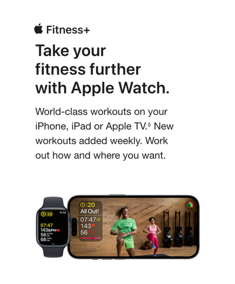 (New Open Box) Apple Watch Series 8 45mm (GPS/5G) New Midnight Black with M/L Sport Watch Band (Model A2771)