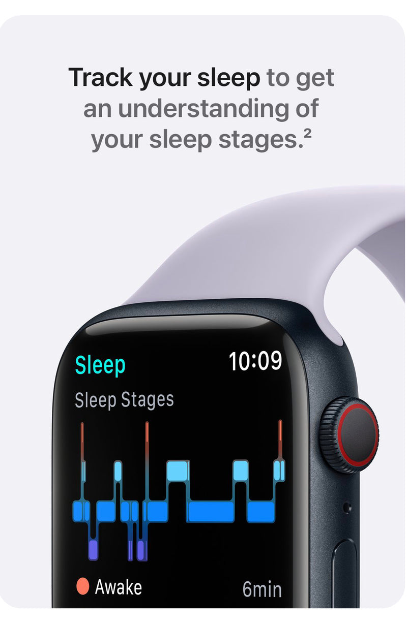 (Nouvellement scellé) Apple Watch Series 7 (GPS) 41 mm ou 45 mm New Midnight Black avec bracelet de montre sport (modèle A2474)