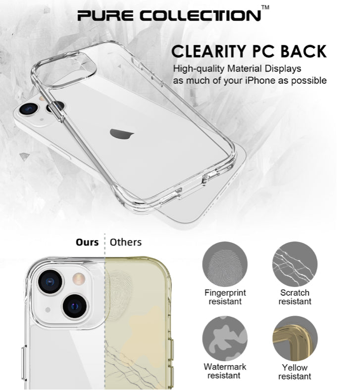 Premium Pure Collection Ultra-Clear Shockproof Hardshell Phone Case- for Apple iPhone 14 Series 2022 - Super Savings Technologies Co.,LTD 