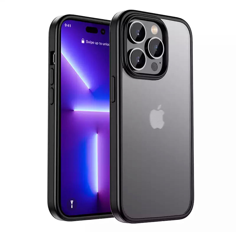 Premium Translucent Clear Hardshell TPU Rubber Borders Phone Case- for Apple iPhone 14 Series - Super Savings Technologies Co.,LTD 