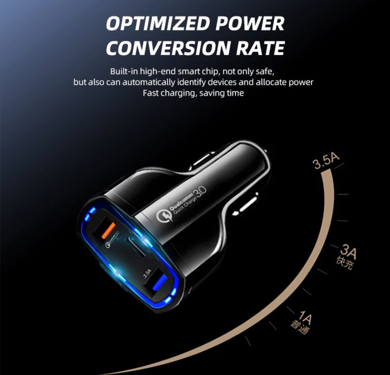 Premium Specialized USBC and Fast Charging USB Car Charger Adapter- White Colour - Super Savings Technologies Co.,LTD 