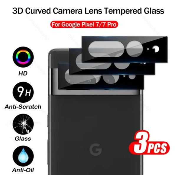 Glass Pro+ Premium 9H Clear 3D Night Aperture Curved Surface Camera Lens Protector- 3pcs for Google Pixel Series