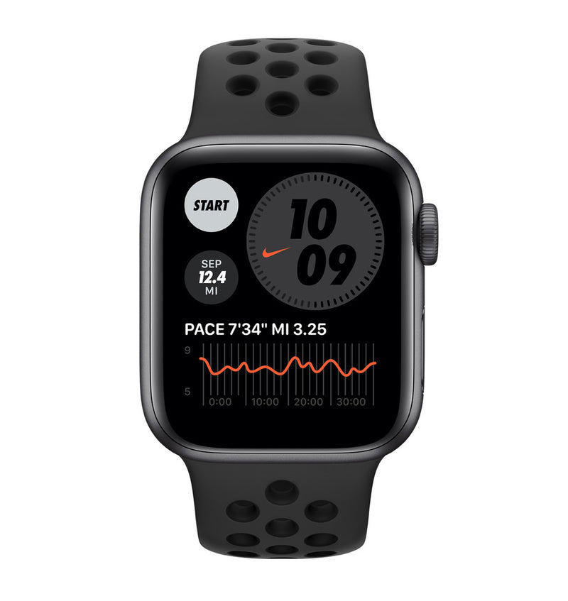 (New Open Box) Apple Watch Special Nike Series 6 GPS, 40mm or 44mm Space Gray Aluminum Case with Anthracite/Black Nike Sport Band (Model A2291) - Super Savings Technologies Co.,LTD 