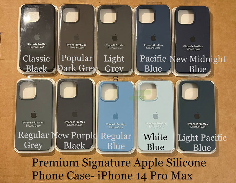 Premium Apple Signature Silicone Phone Case- for Apple iPhone 14 Pro Max 2022 - Super Savings Technologies Co.,LTD 