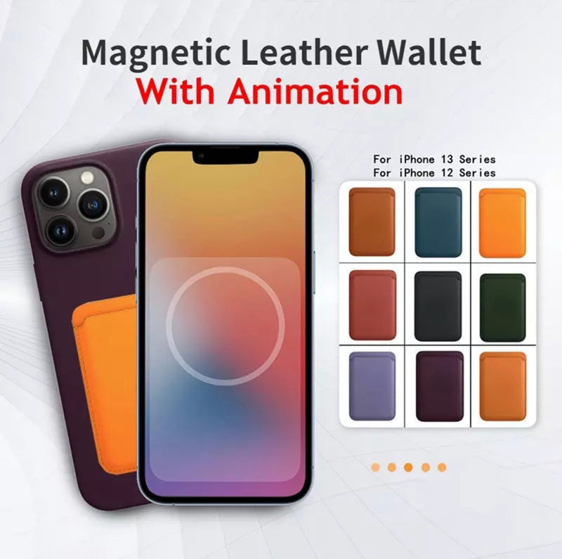 Macsafe Card Wallet With Color Animation Magnetic Leather For