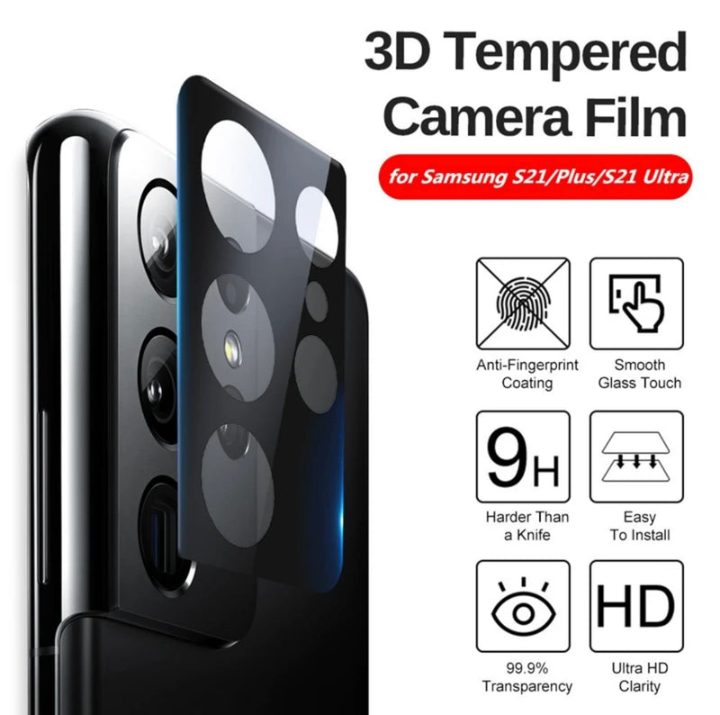 Glass Pro+ Premium 9H Clear 3D Night Aperture Curved Surface Camera Lens Protector- 1pc for Samsung Galaxy Series