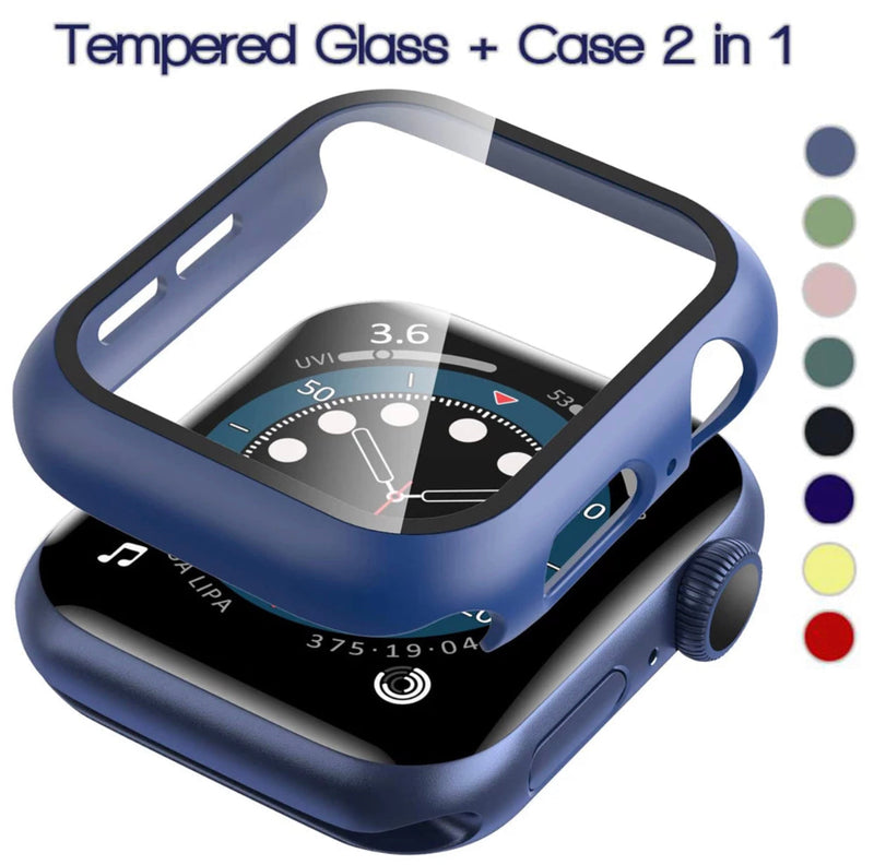 Premium Multi-Colour 2 in 1 Tempered Glass Shockproof Apple Watch Case- for selected New Apple Watch Series 7 45mm - Super Savings Technologies Co.,LTD 