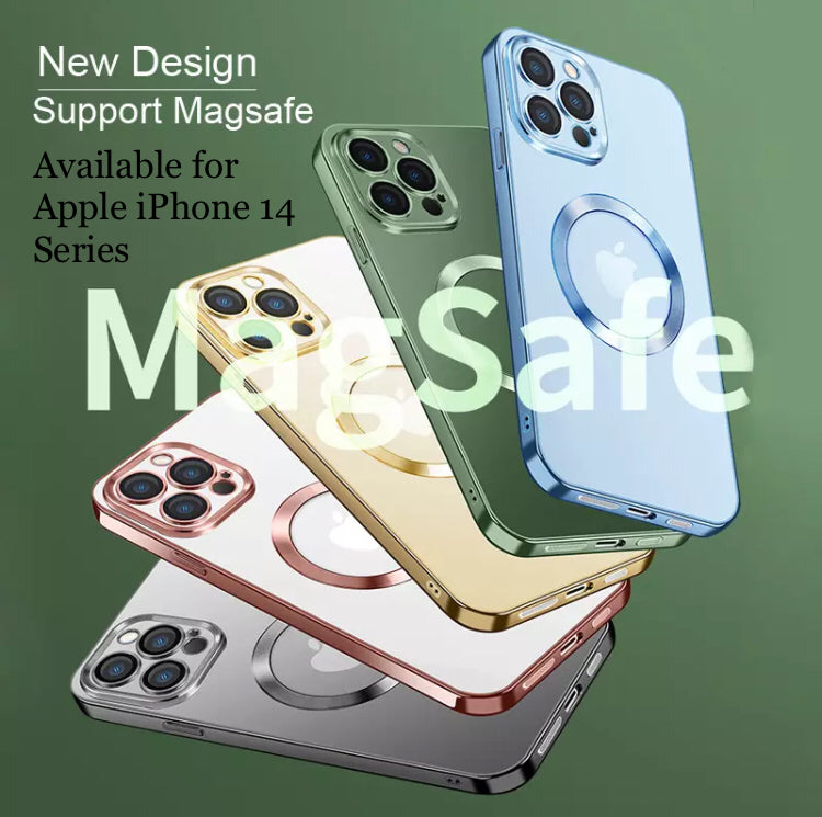 Premium Softshell Plating Straight Edges Coloured MagSafe Phone Case- for Apple iPhone 14 Series - Super Savings Technologies Co.,LTD 