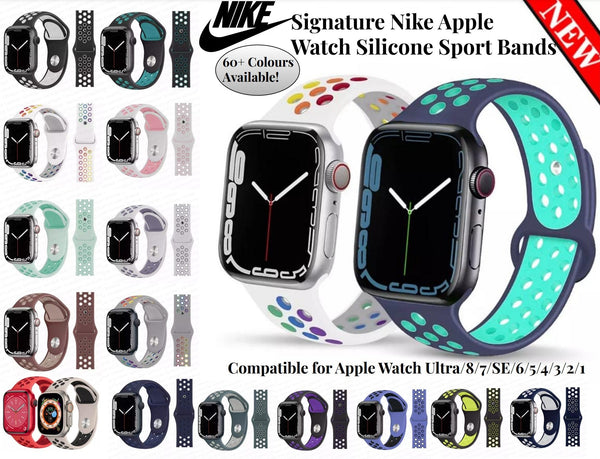 Signature Nike Apple Watch Silicone Sport Bands with Breathable Linings- for Selected Apple Watch 40mm Size - Super Savings Technologies Co.,LTD 